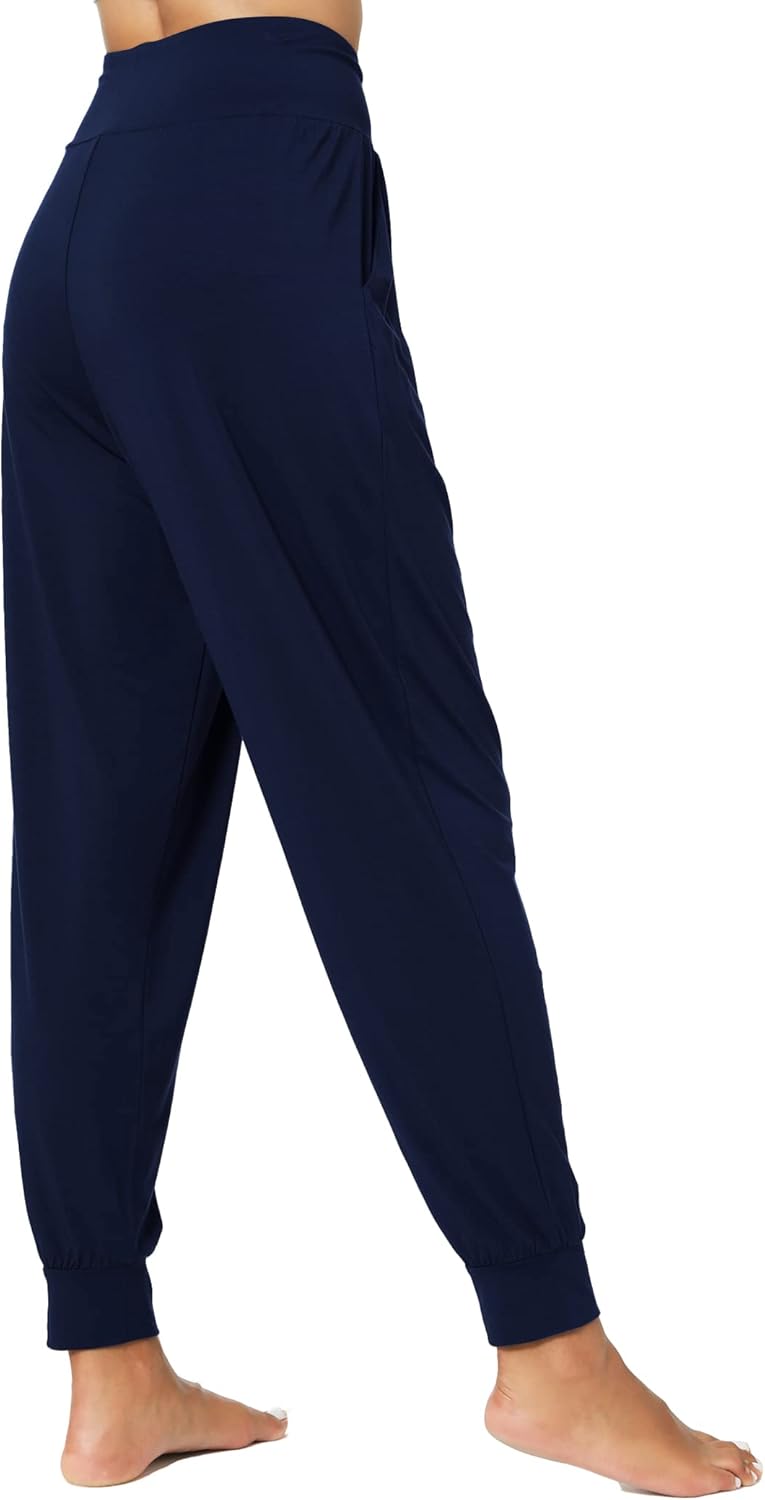 Womens Yoga Pants with Pockets - Viscose Made from Bamboo, High-Waist Joggers Sweatpants Lounge Pajama Bottoms