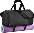 Gym Bag for Women & Men, Duffle Bag for Travel with Shoe Compartment, Sports Duffel Bags  Overnight Carry on Bag Workout Training Yoga Bag (Black)