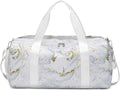 Lightweight Folding Sport Gym Bag with Shoes Compartment Dry and Wet Separation Fitness Shoulder Bag  Travel Bag Marble Pattern (Grey), Gray