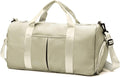 Sports Gym Bag with Wet Pocket & Shoes Compartment, Waterproof Shoulder  Bag for Women and Men Swim Sports Travel Lightweight and easy Carry on Beige