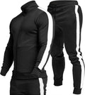 Men's Casual Active Tracksuits Full Zip Sports Jogging Suits Sets Athletic Running 2 Piece Sweatsuits with Zip Pockets