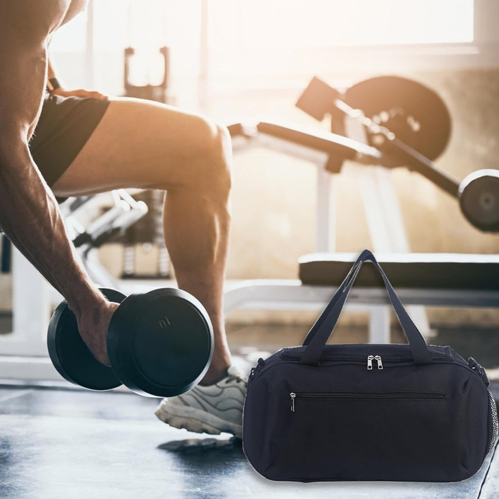 Travel Duffel Bag Sports Tote Gym Bag Shoulder  Overnight Bag Wet Dry Separation Fitness Bag HandHeld OneShoulder Yoga Exercise (Black)