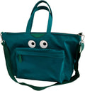 Funny Big-Eyed Smile Face Travel Duffel Bag Large Crossbody Gym Bag Shoulder Yoga Fitness Bag for Women (Green)