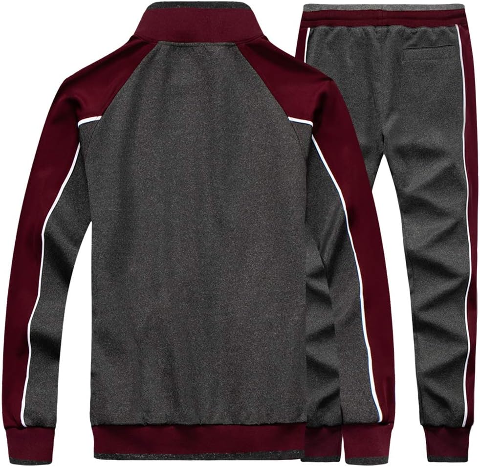Men's Tracksuit 2 Pieces Sweat Suits Casual Full Zip Long Sleeve Outfit Sports Jogging Suits Set