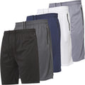 Ultra Performance Mens 5 Pack Athletic Running Shorts, Basketball Gym Workout Shorts for Men with Zippered Pockets