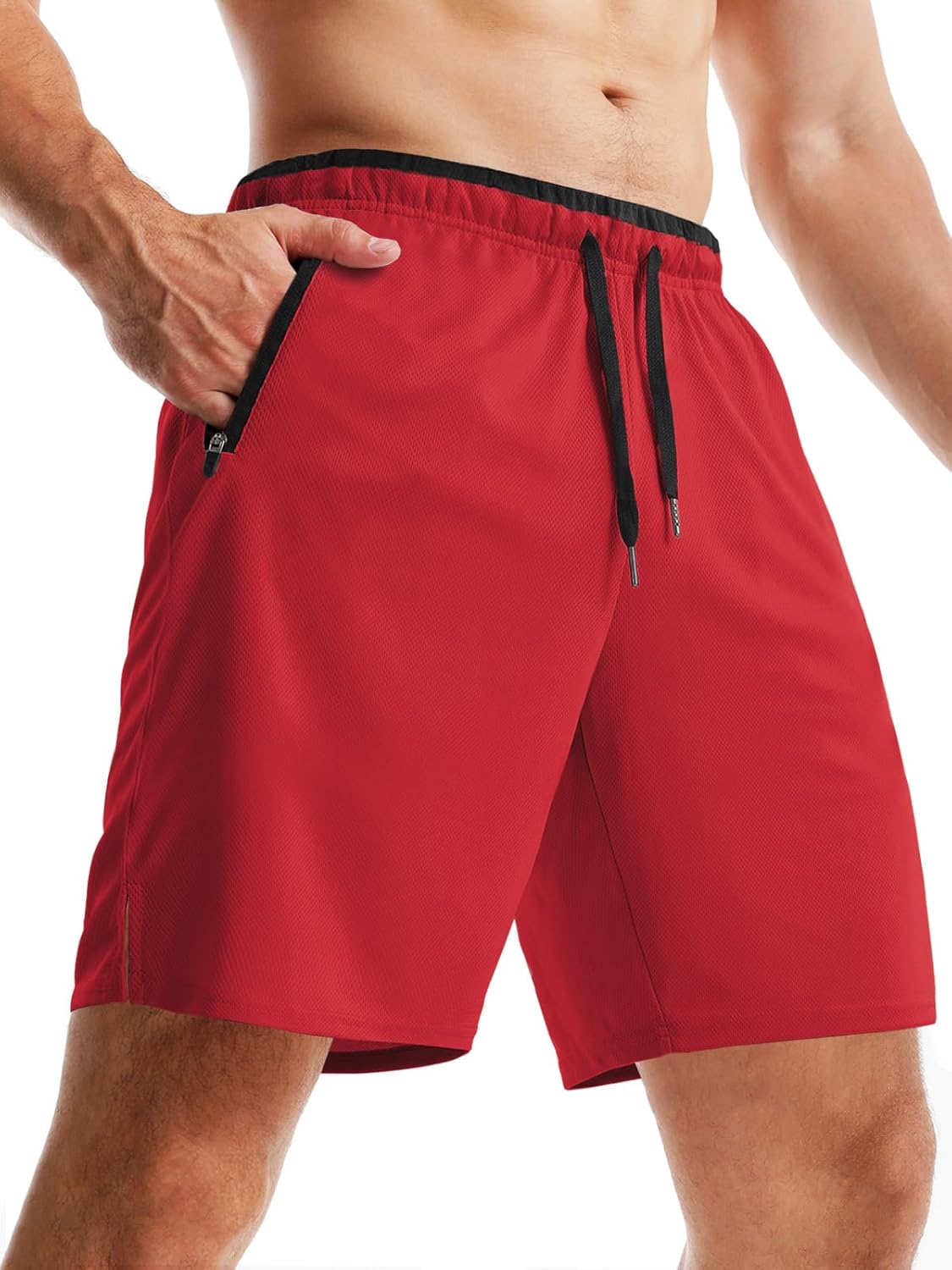 Mens Workout Shorts 5"/7"/10" with Zip Pockets Quick Dry Lightweight Gym Athletic Shorts Linerless Running Shorts