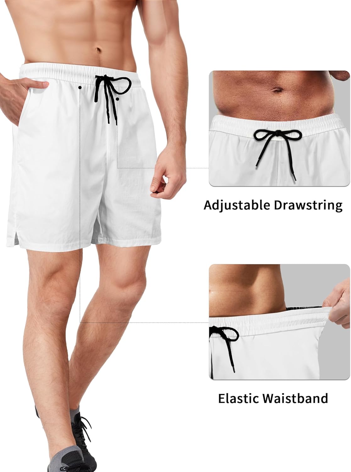 2 Pack Mens Athletic Shorts 5 Inch Inseam Workout Gym Running Shorts for Men Quick Dry Lightweight Summer Shorts