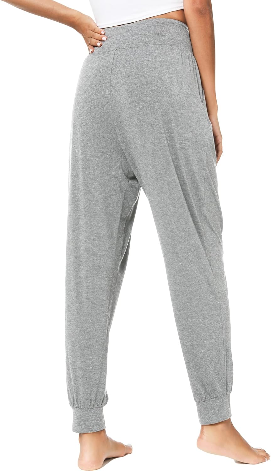 Womens Yoga Pants with Pockets - Viscose Made from Bamboo, High-Waist Joggers Sweatpants Lounge Pajama Bottoms
