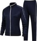 Women's 2 Pieces Athletic Tracksuit Full-Zip Workout Sweatsuit with Active Jackets and Pants