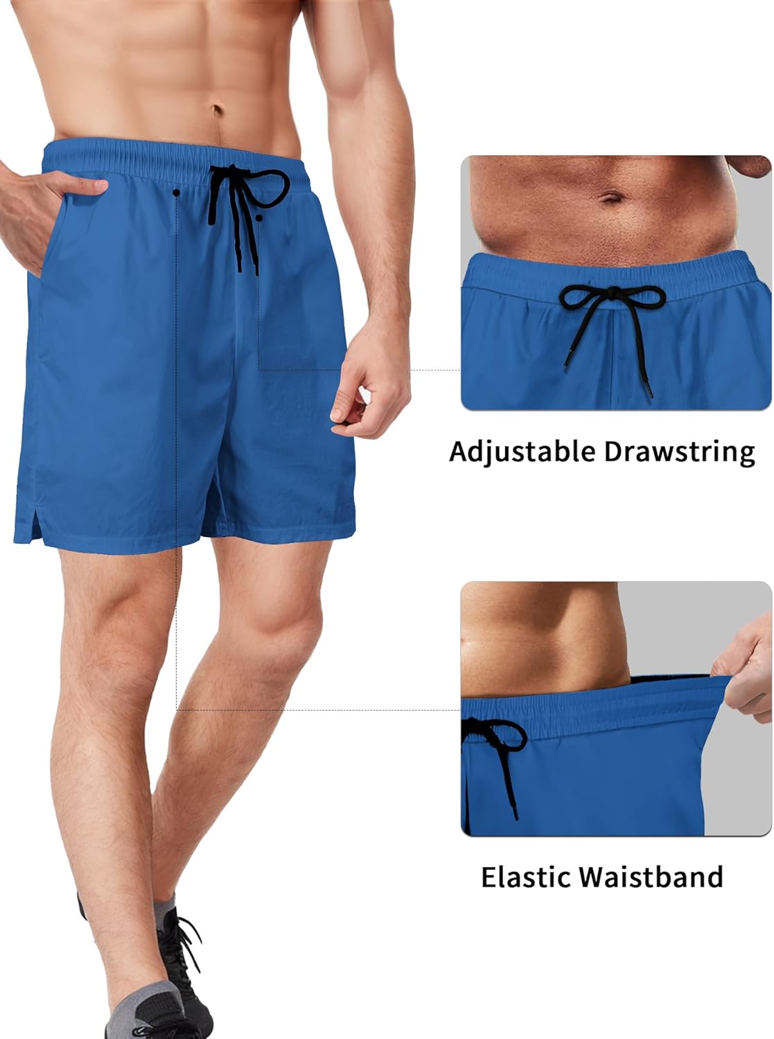 2 Pack Mens Athletic Shorts 5 Inch Inseam Workout Gym Running Shorts for Men Quick Dry Lightweight Summer Shorts