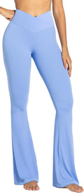 Flare Leggings, Crossover Yoga Pants with Tummy Control, High-Waisted and Wide Leg
