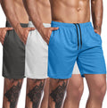 Men's 3 Pack Workout Gym Shorts Mesh Athletic Shorts Lightweight Bodybuilding Training Short Pants with Pockets